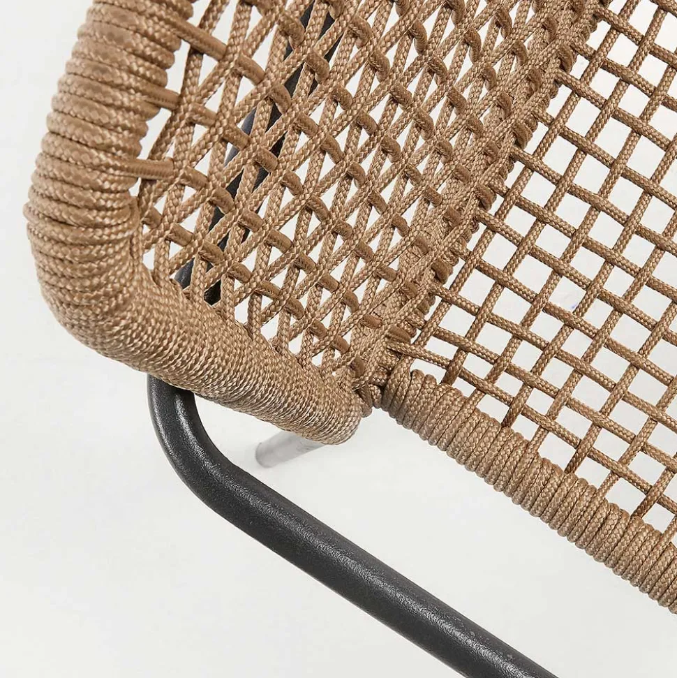 Armlehnstuhl in Beige & Schwarz - Locoro (4er Set)