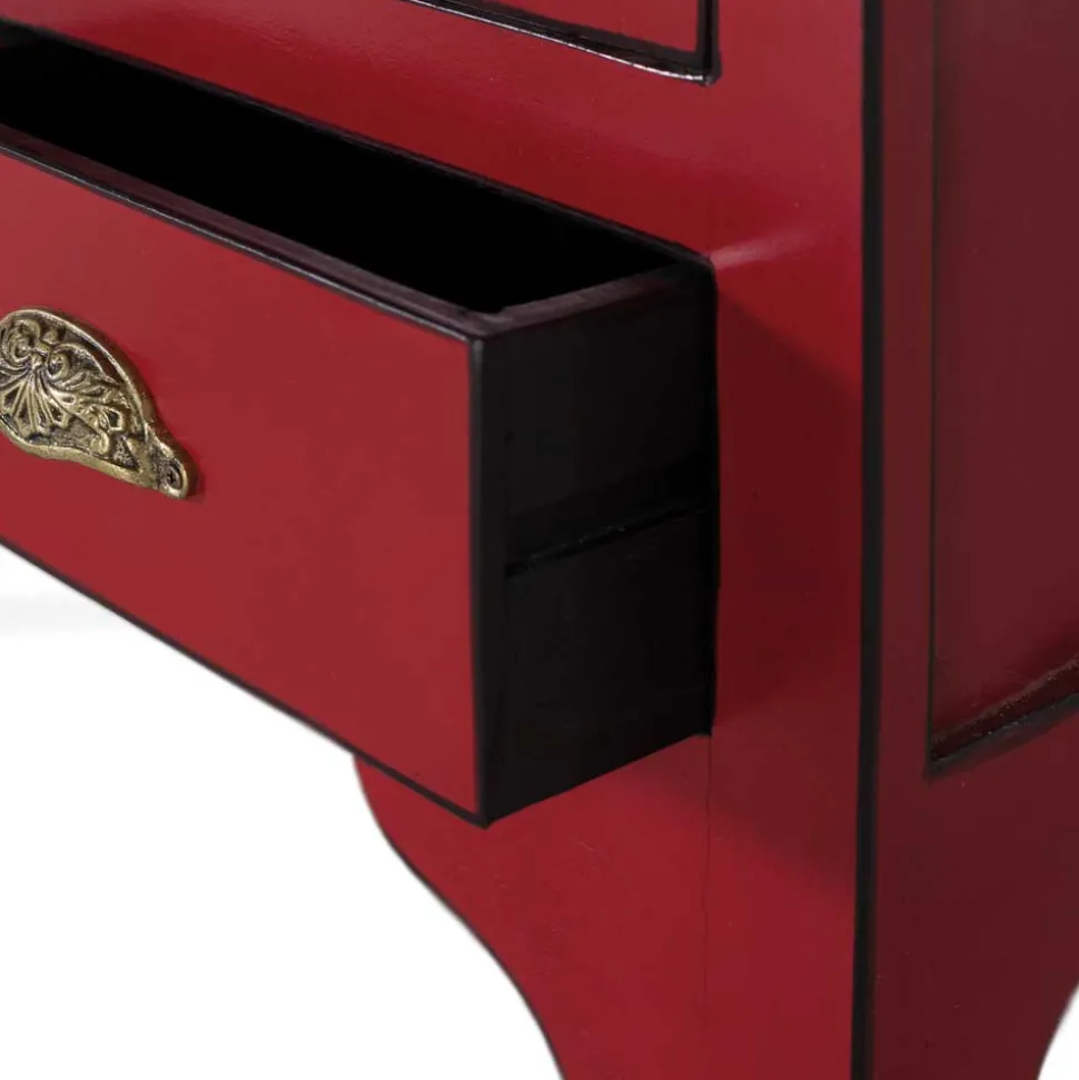 Asia Design Schrank in Rot Massivholz - Iscian