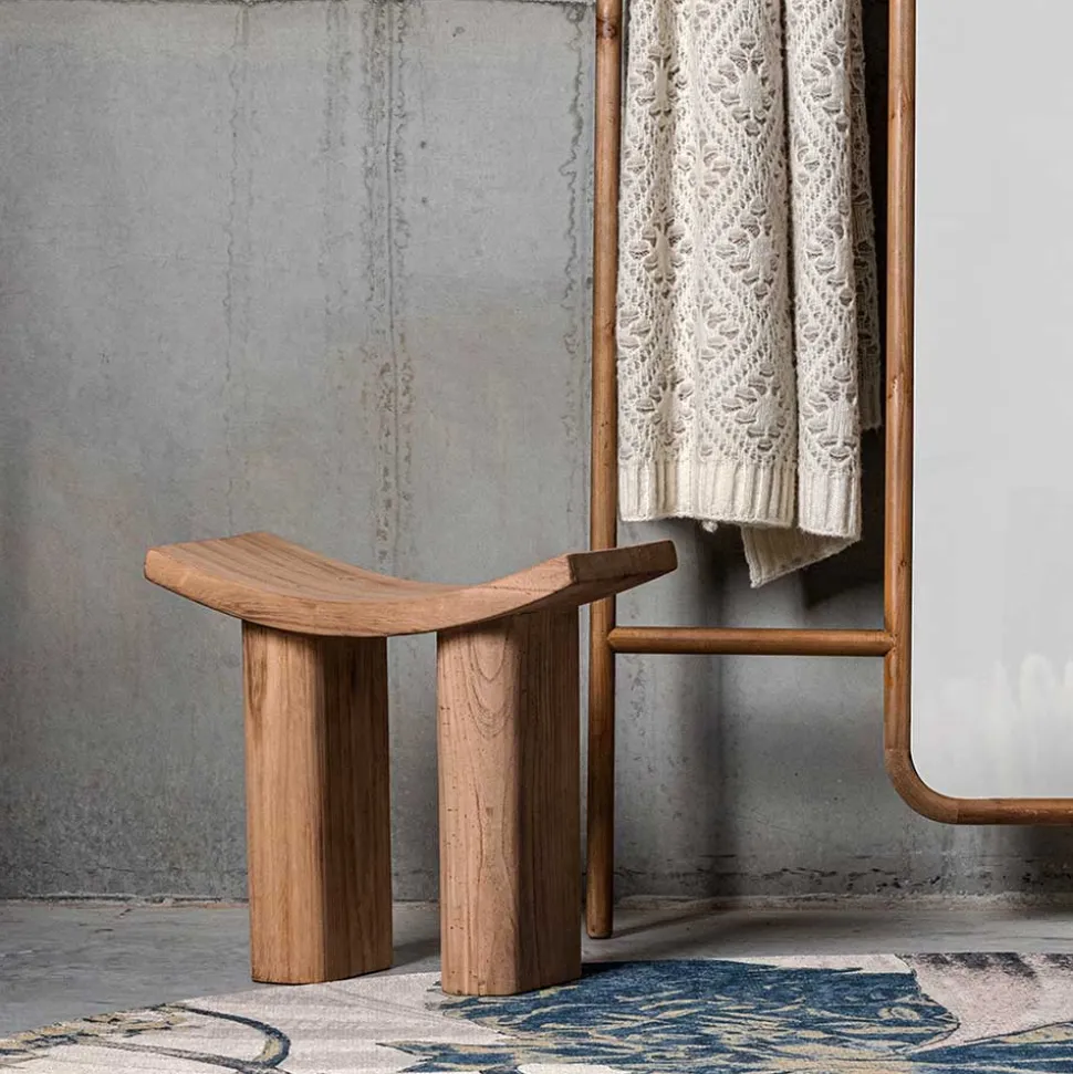 Asiatischer Hocker aus Paulownia massiv - Dualko