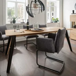 Asteiche Esstisch mit Schweizer Kante - Clenza