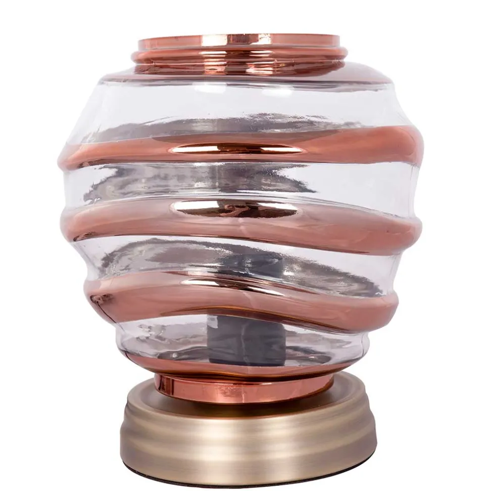 Ausgefallene Tischlampe aus Metall & Glas - Anyel