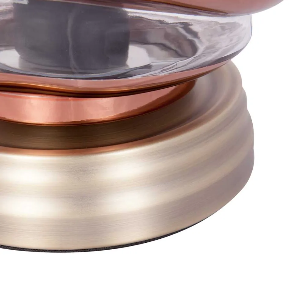 Ausgefallene Tischlampe aus Metall & Glas - Anyel