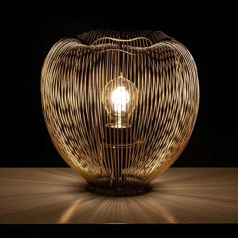 Ausgefallene Tischleuchte in Messingfarben - Ezenta