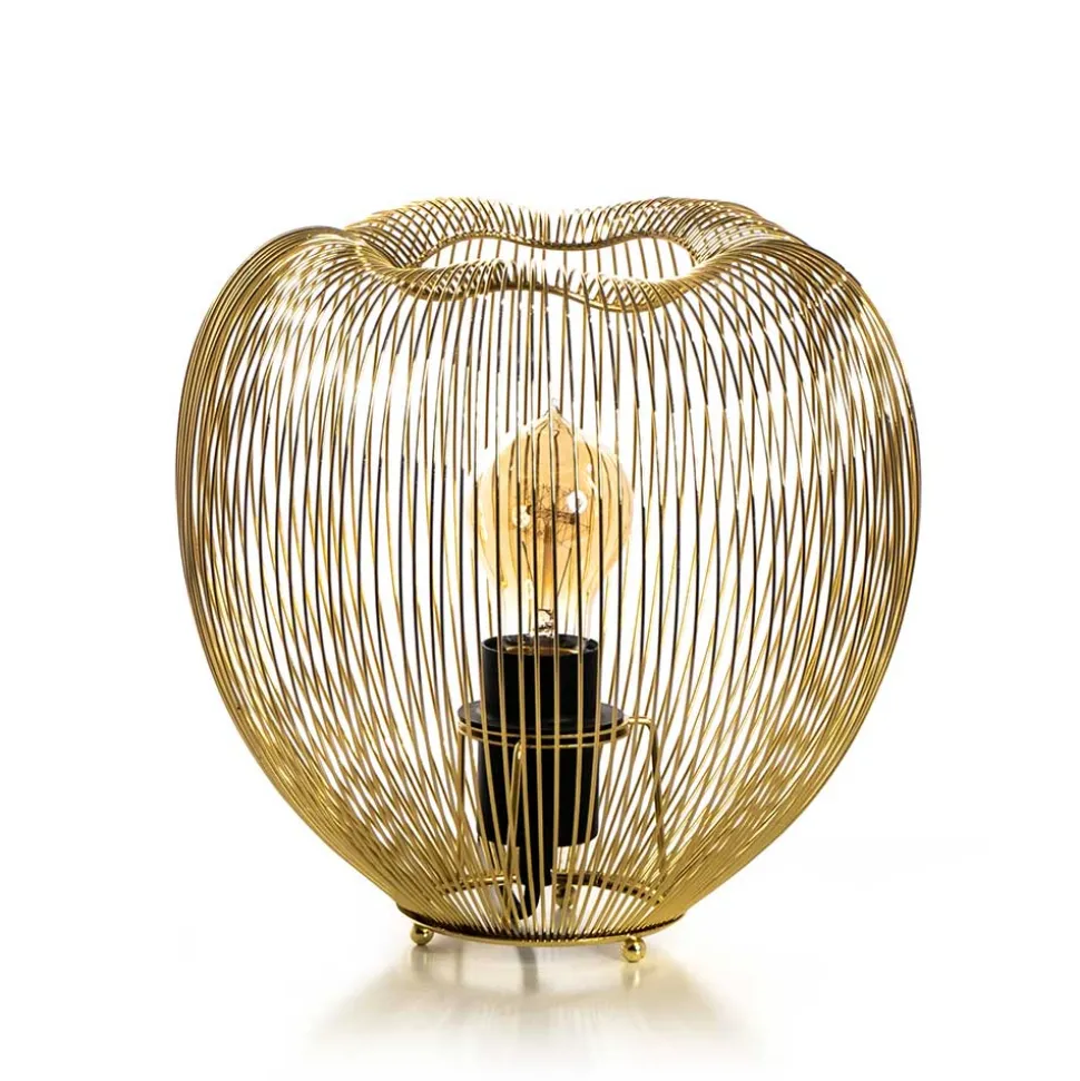 Ausgefallene Tischleuchte in Messingfarben - Ezenta