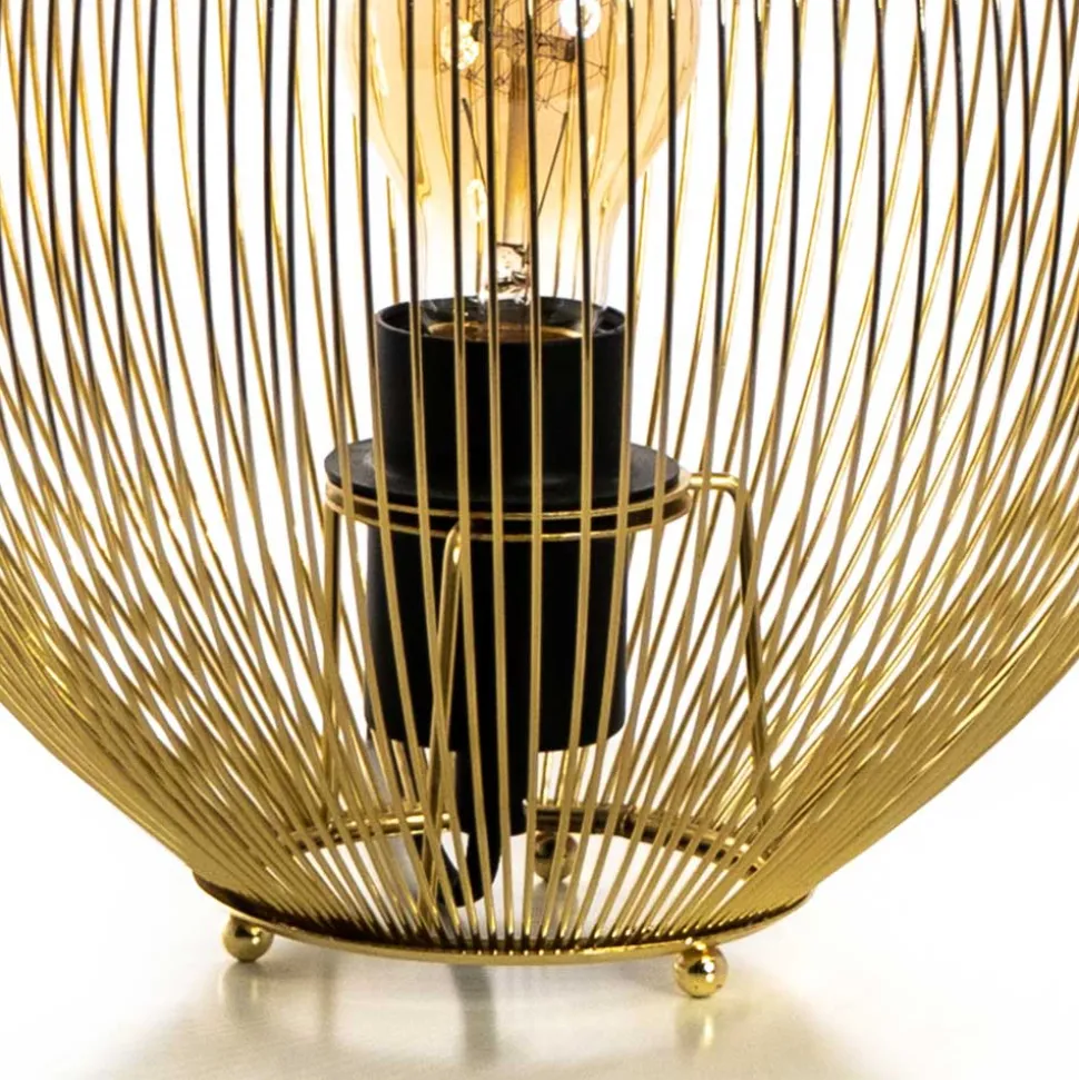 Ausgefallene Tischleuchte in Messingfarben - Ezenta