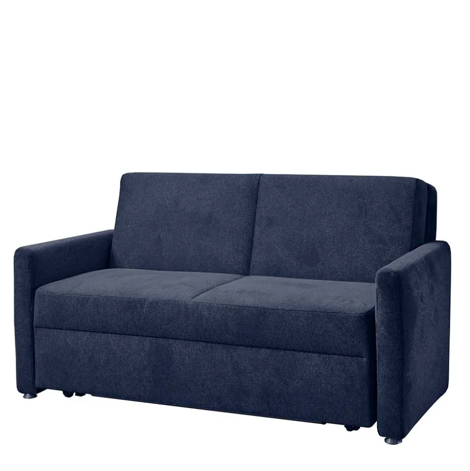 Ausklappbare Bettcouch in Blau Stoff - Jeen