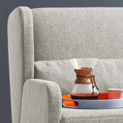 Ausklappbare Stoffcouch in Beige - Bondio