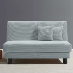 Ausklappbares Sofa aus Cord in Hellblau - Rachel