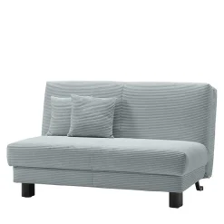 Ausklappbares Sofa aus Cord in Hellblau - Rachel