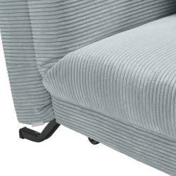 Ausklappbares Sofa aus Cord in Hellblau - Rachel