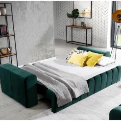 Ausklappbares Sofa in Grün Samt - Olenka