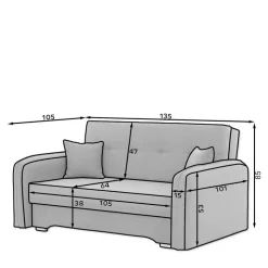 Ausklappbares Sofa mit Bonell Federkern - Franatico
