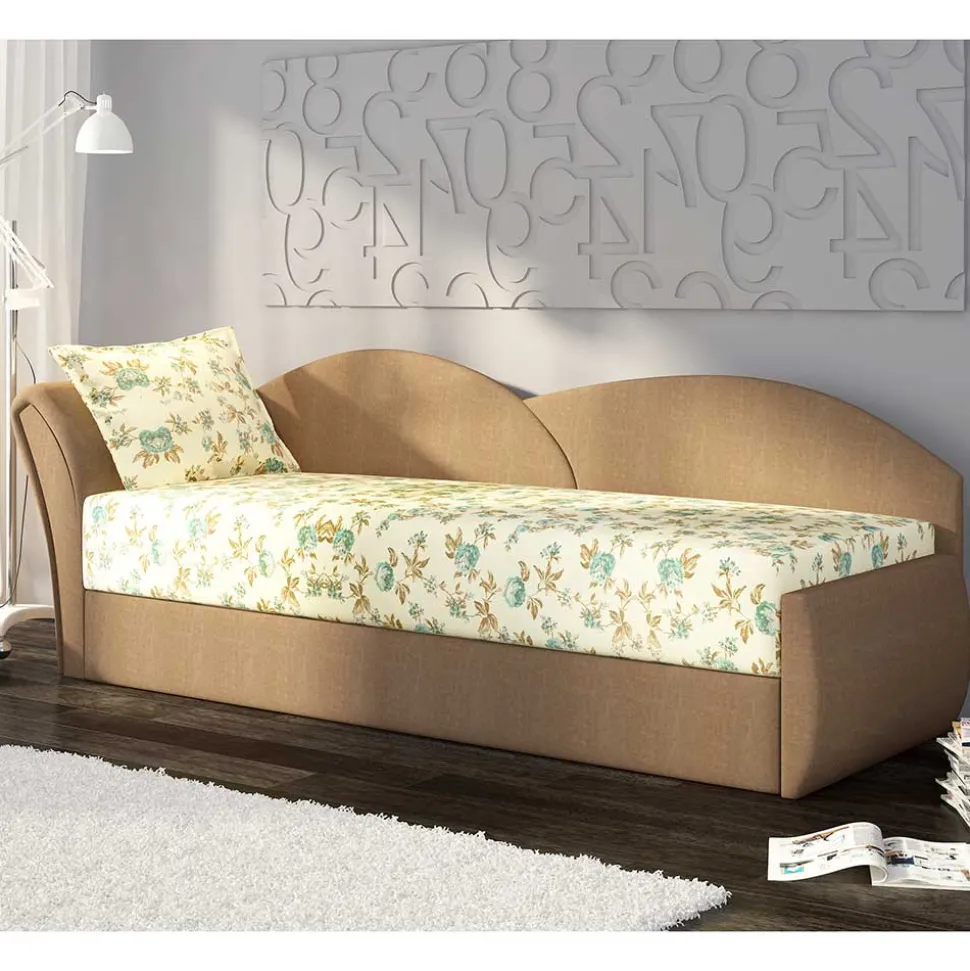 Ausziehbare Recamiere mit mehrfarbigem Blumenmuster - Laci