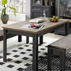 Ausziehbarer Landhaustisch in Dunkelgrau - Thumbs