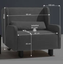 Ausziehbarer Ohrensessel mit Bettfunktion - Actina