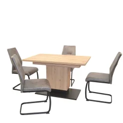 Ausziehbarer Säulentisch & Stühle - Vendelyn (fünfteilig)