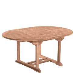 Ausziehbarer Teakholz Gartentisch rund oval - Klahuma