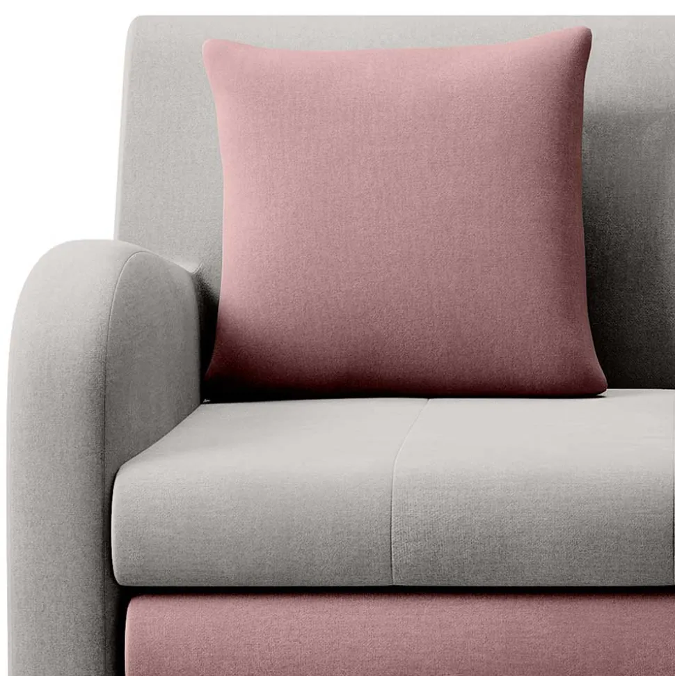 Ausziehcouch in Hellgrau und Rosenholz - Kedany