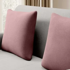 Ausziehcouch in Hellgrau und Rosenholz - Kedany