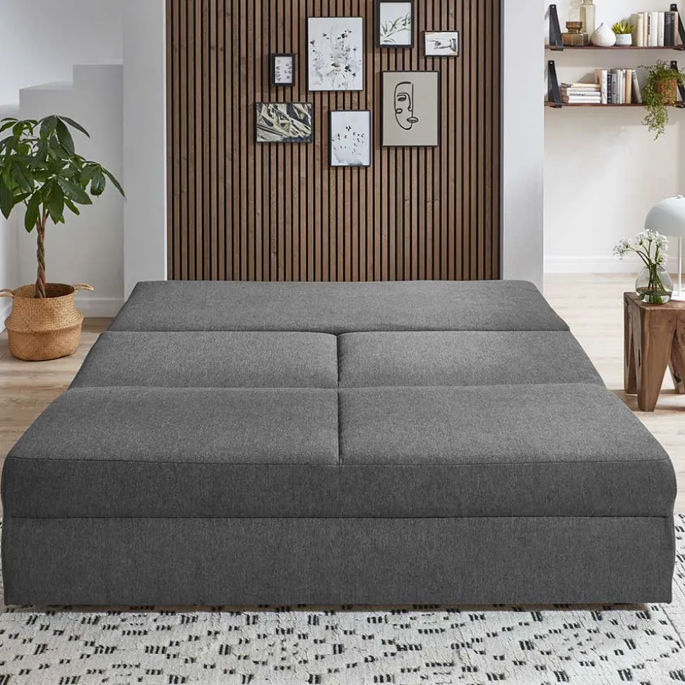 Ausziehsofa in Anthrazit Stoffbezug - Gilverny