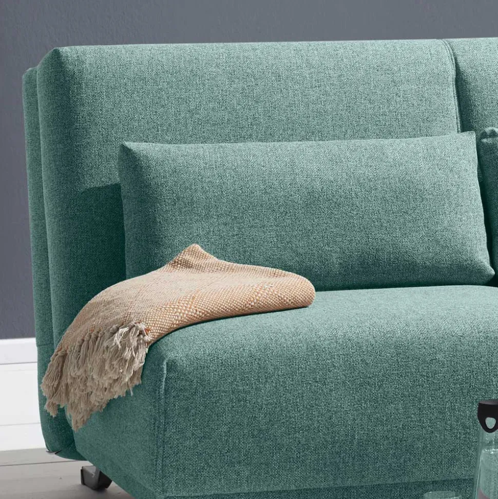 Ausziehsofa in Petrol & Eiche - Olzaia