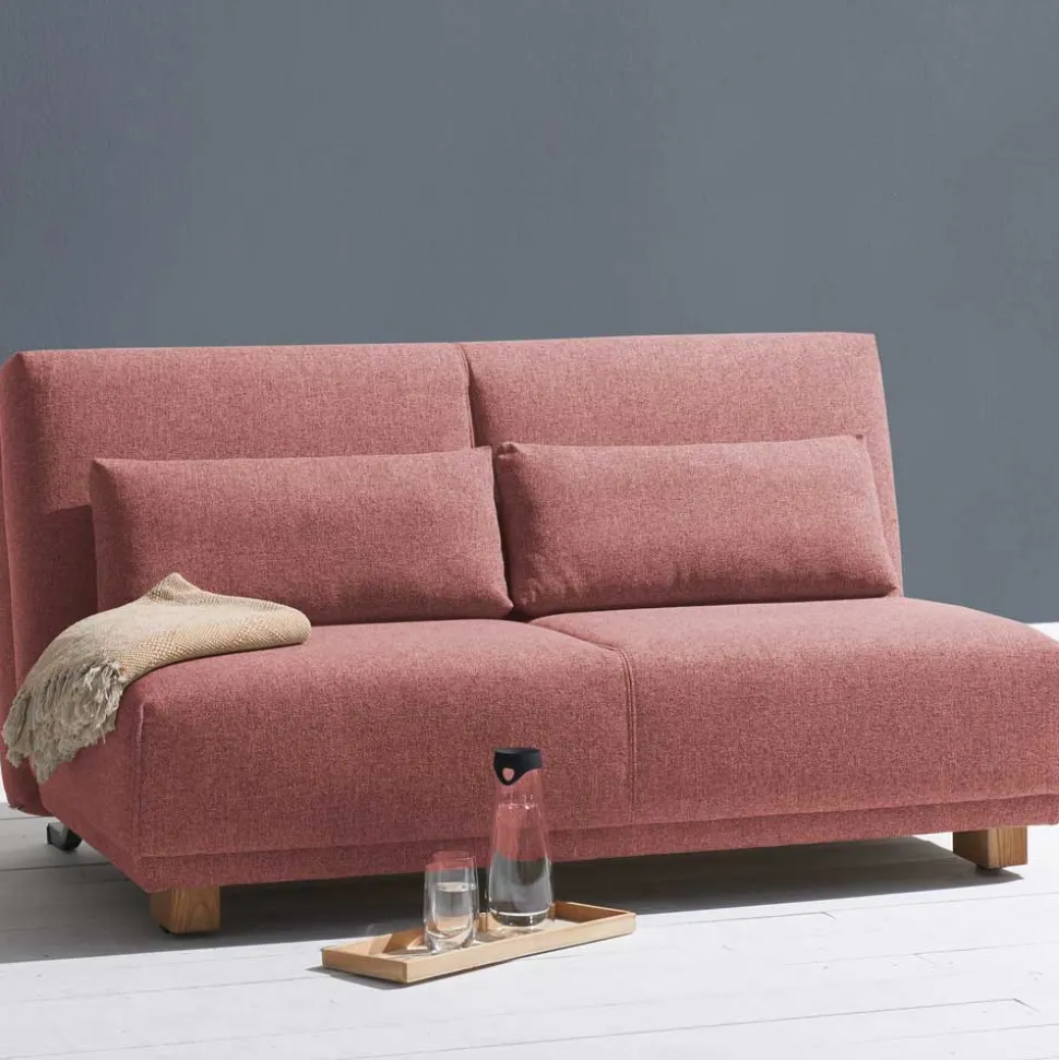 Ausziehsofa in Rosa Webstoff - Pirlo