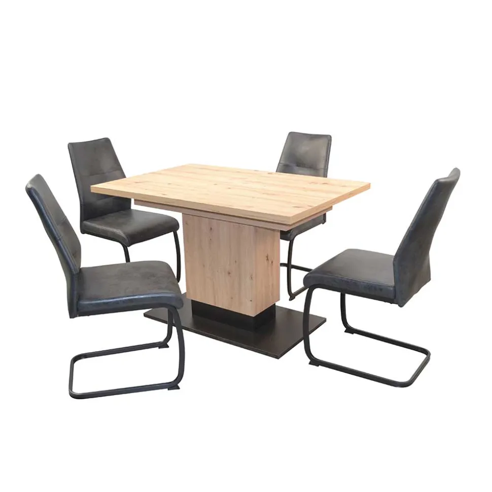 Ausziehtisch & Schwingstühle Set - Gedeon (fünfteilig)