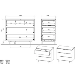 Babybett und Wickelkommode im Set - Suzanas (zweiteilig)