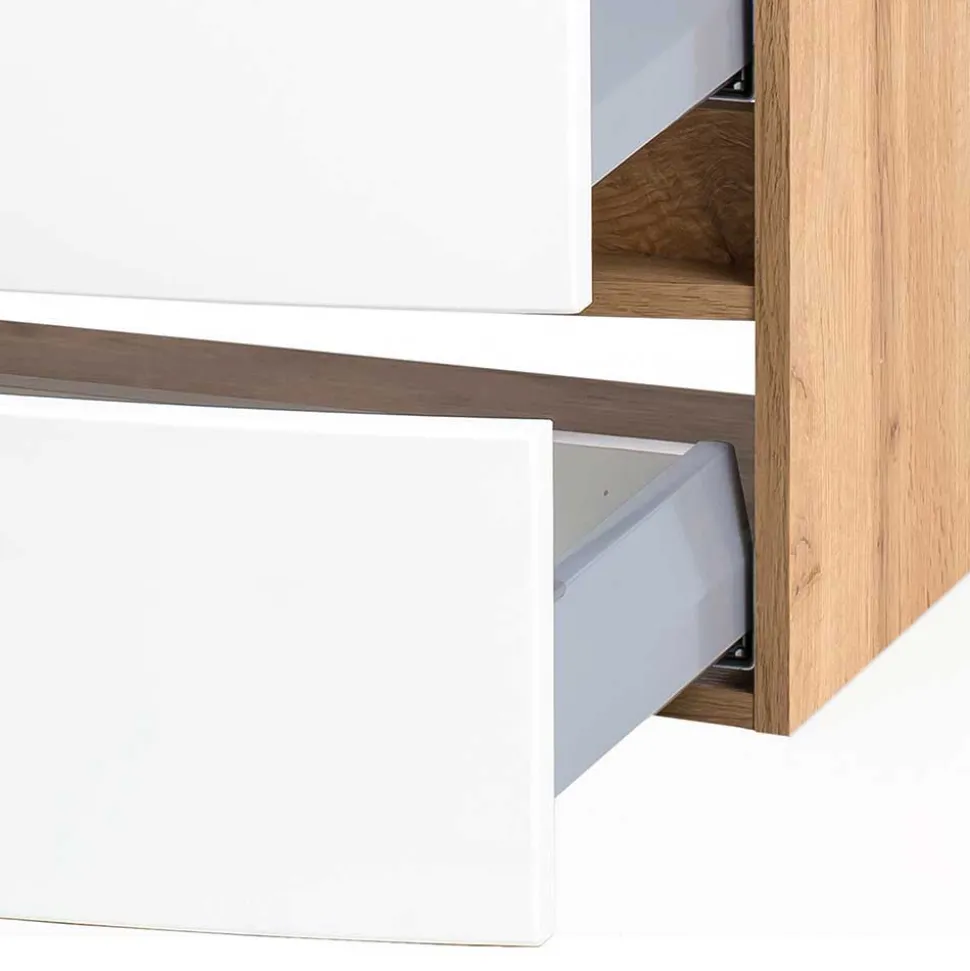 Bad Einrichtung Möbel in Weiß & Wildeiche - Neuvana (vierteilig)