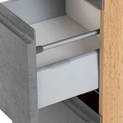 Bad Hochschrank in Beton & Holz Dekor - Mia