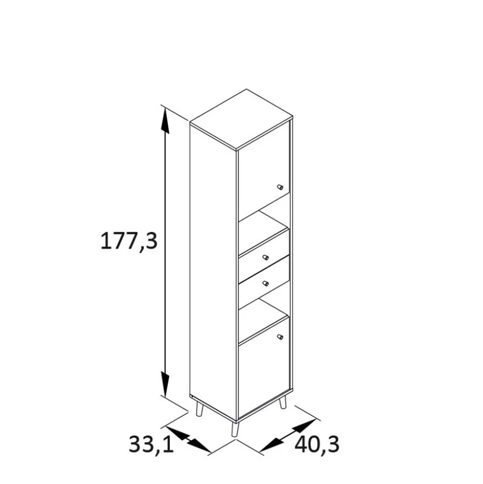 Bad Hochschrank in Graugrün & Eiche - Vereny