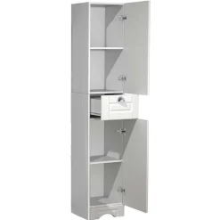 Bad Hochschrank in Weiß - 35x180x32 cm - Akira