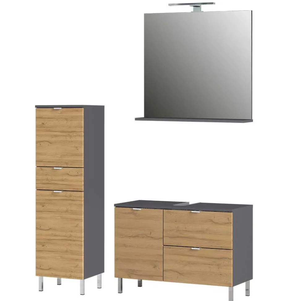 Bad Kombination Möbel zweifarbig - Tanjura (dreiteilig)