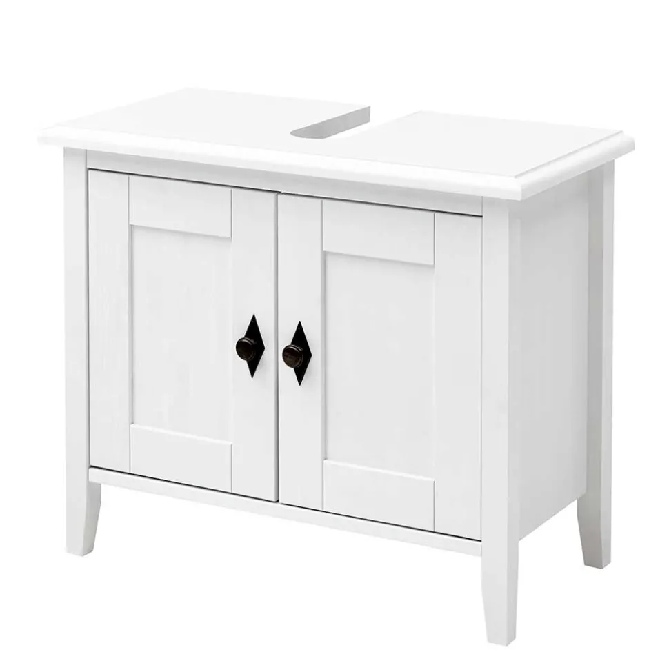 Bad Landhaus Unterbeckenschrank in Weiß - Satumare