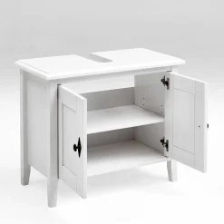 Bad Landhaus Unterbeckenschrank in Weiß - Satumare