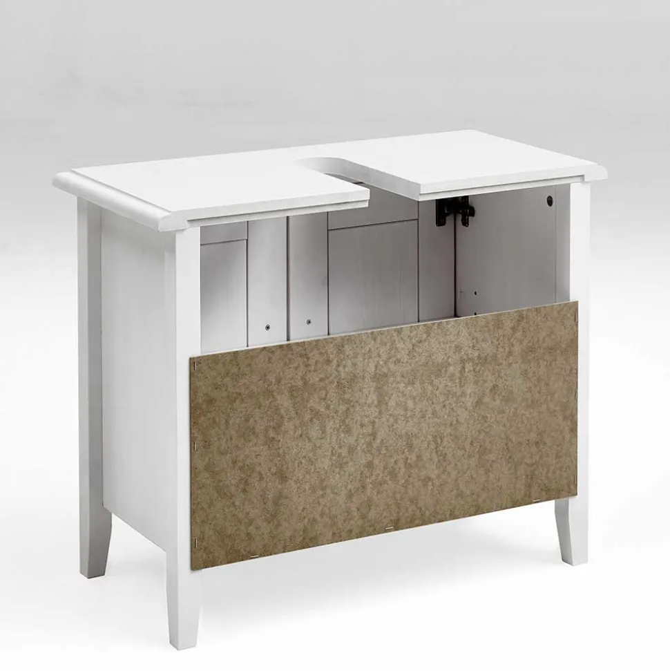 Bad Landhaus Unterbeckenschrank in Weiß - Satumare