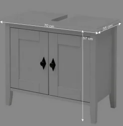 Bad Landhaus Unterbeckenschrank in Weiß - Satumare