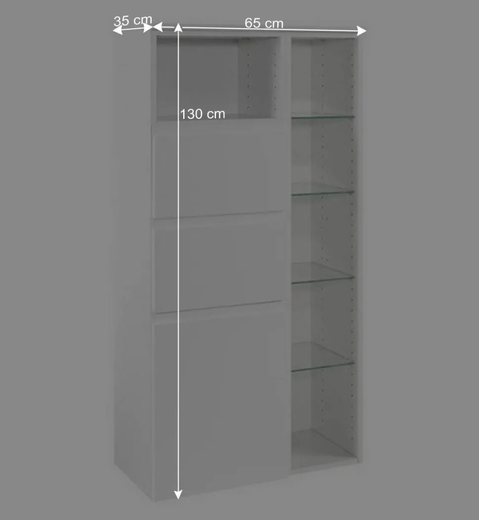 Bad Midischrank Concetada in Weiß Hochglanz