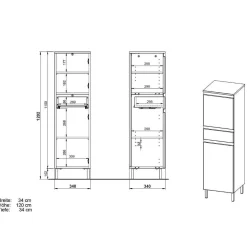 Bad Midischrank in Hellgrau - Dadra