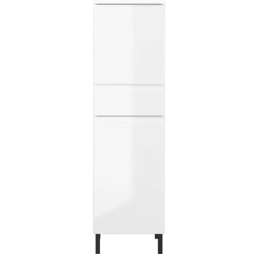 Bad Midischrank in Weiß Hochglanz - Loeesa