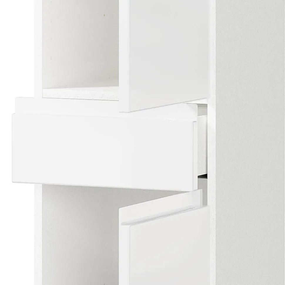 Bad Midischrank in Weiß Hochglanz - Loeesa