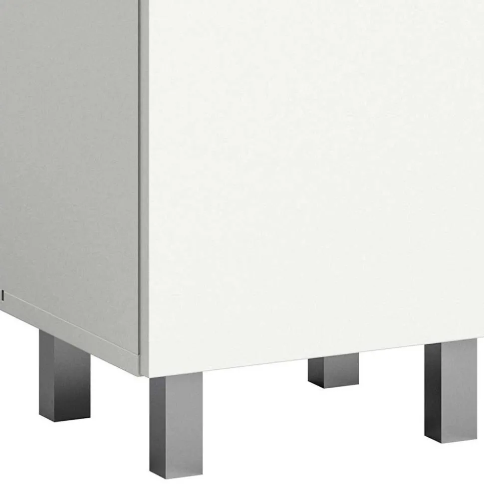 Bad Midischrank mit Glaseinsatz in Weiß - Harmone