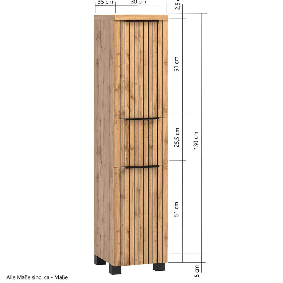 Bad Midi-Schrank mit Schublade - Crystoga