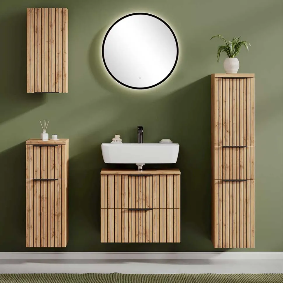 Bad Midi-Schrank mit Schublade - Crystoga