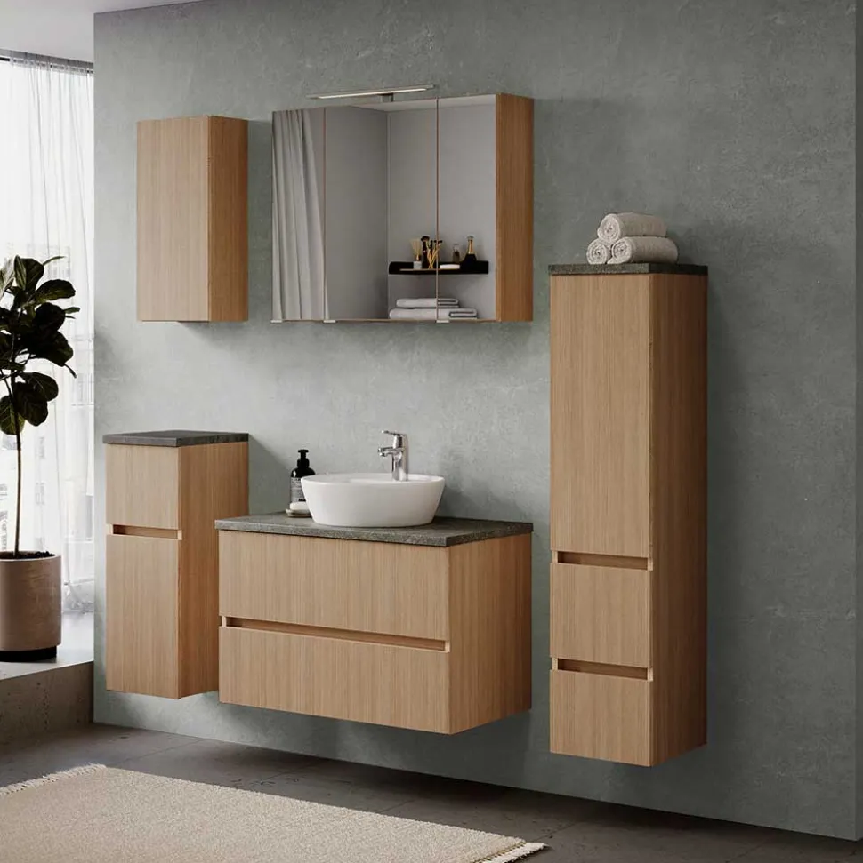 Bad Midischrank mit Tür und zwei Schubladen - Leitha