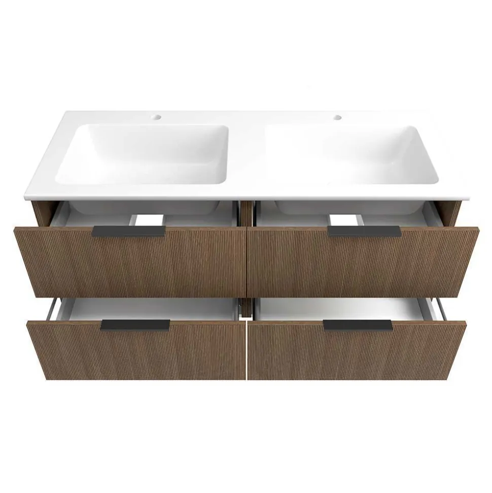 Bad mit Doppel-Waschplatz Möbelset - Ucaida (fünfteilig)