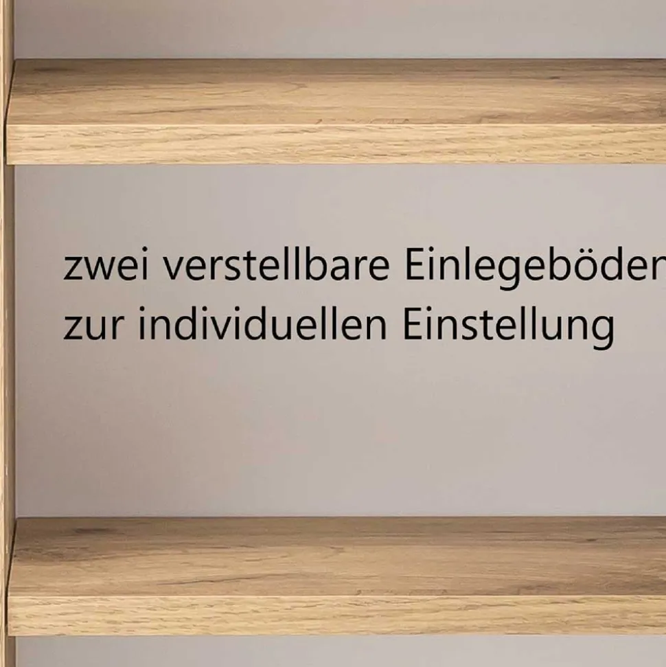 Bad Oberschrank in Wildeiche mit Schwarz - Crystoga