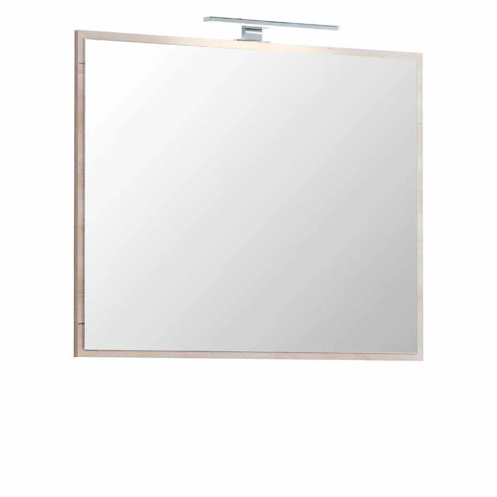 Bad Spiegel mit Buche Dekor Rahmen Blanca & optionalem LED Licht