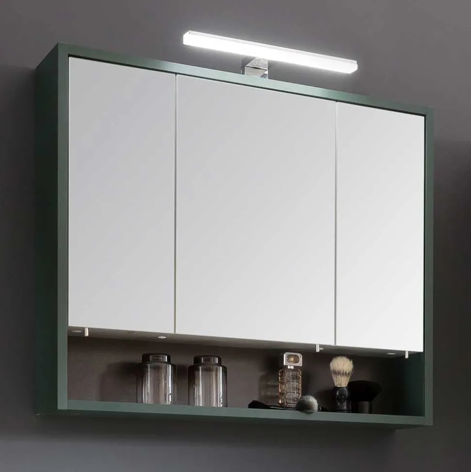 Bad Spiegelschrank in Dunkelgrün - Aqua