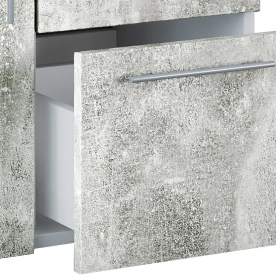 Bad Unterbeckenschrank in Betonoptik & Weiß - Cinesio